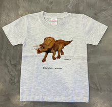 画像をギャラリービューアに読み込む, ヒサクニヒコの恐竜Tシャツ「トリケラトプス」キッズ用 *送料込み(レターパックライト)